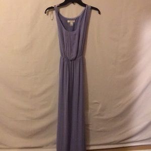 Floor length periwinkle dress